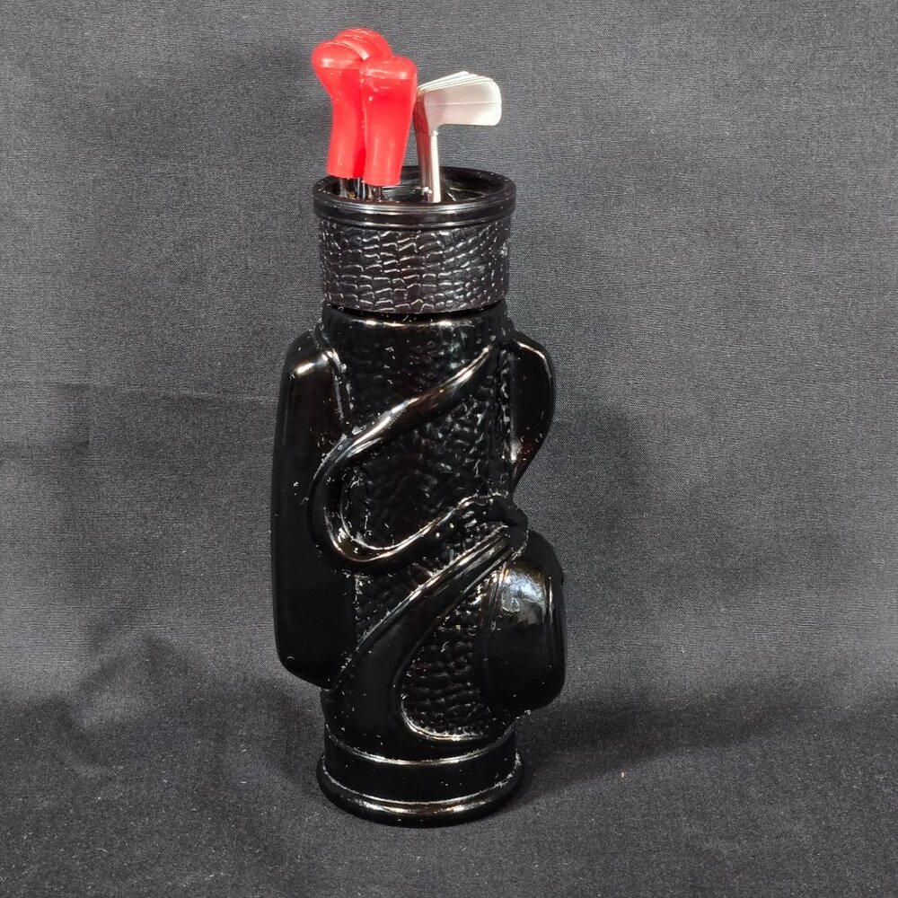 Vtg 70s Avon Bottle Decanter The Swinger Golf Club Bag Mostly Full -Display Only